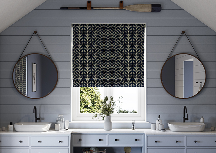 Orla Kiely Linear Stem, Navy Whale - Twist&Fit Roman Blind - Image 3